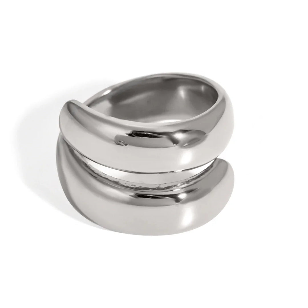18k Modern Wrap Around Flat Ring