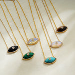 Load image into Gallery viewer, Dainty Evil Eye Diamond Accented Necklace
