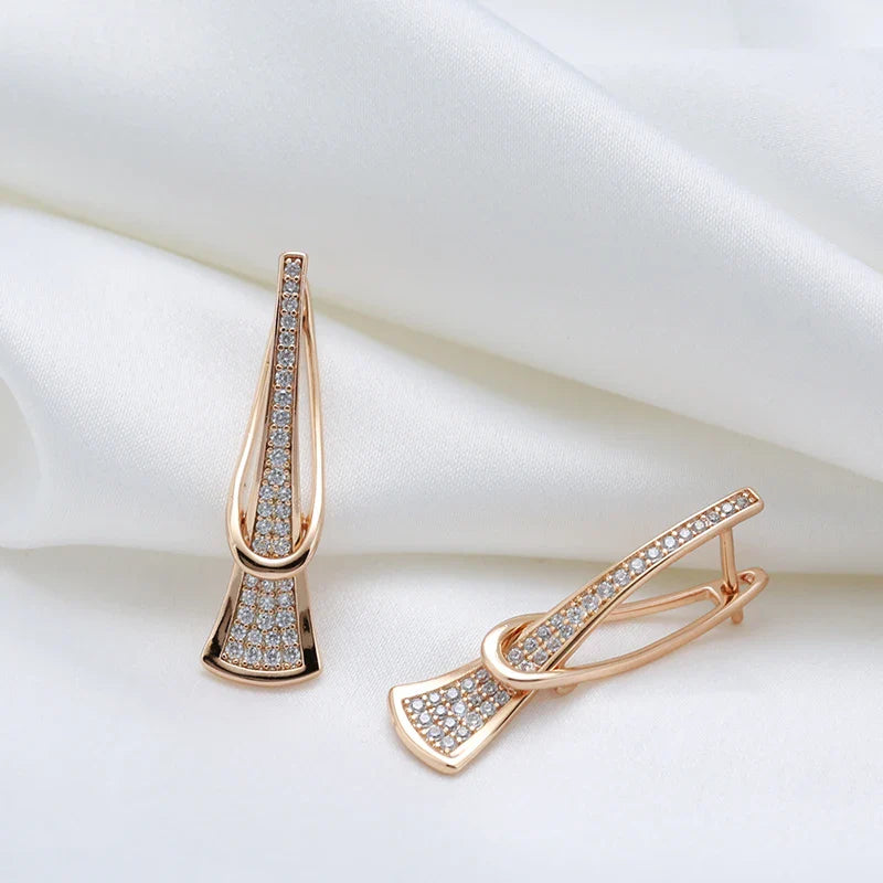 Classy layered diamond accented earrings