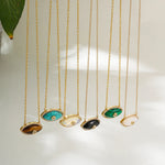 Load image into Gallery viewer, Dainty Evil Eye Diamond Accented Necklace
