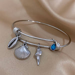 Load image into Gallery viewer, Sea Shell Bangle Bracelet
