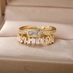 Load image into Gallery viewer, Double Layered Staggering Baguette Diamond Ring
