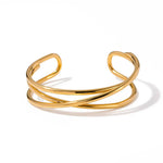 Load image into Gallery viewer, 18k Interlaced Trio Bangle Cuff Bracelet

