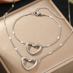 Load image into Gallery viewer, Romantic Heart Woven Necklace and Bracelet Set
