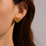 Load image into Gallery viewer, 18k Open Heart Mesh Earrings

