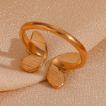 Load image into Gallery viewer, 18k Diamond Accented Textured Open Butterfly Ring
