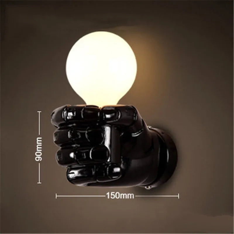 Resin Metal Hand Wall Sconce Light Fixture