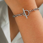 Load image into Gallery viewer, Classy Paperclip Circle Bar Clasp Bracelet
