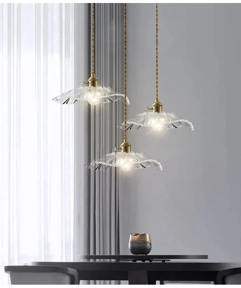 Floral Glass Flush Mount Ceiling Light Fixture