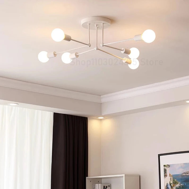 Wrought Iron Flush-Mount Ceiling Light Fixture