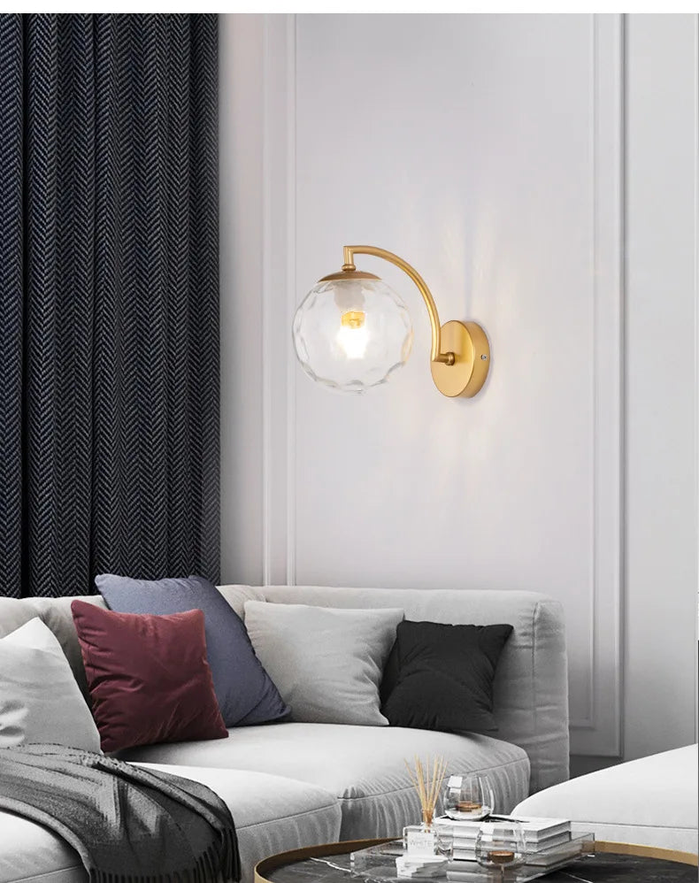 Nordic Glass Ball Wall Light Sconce Fixture