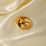 Load image into Gallery viewer, Chunky Black Teardrop Ring
