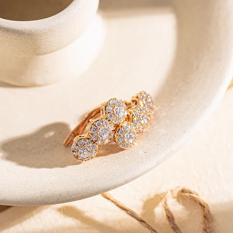 Bold triple layer diamond earrings