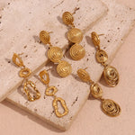 Load image into Gallery viewer, Classy Patterned Triple Dangle Earrings
