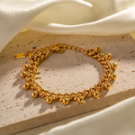 Load image into Gallery viewer, 18k Elegant Beaded Cuban Link Bracelet
