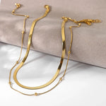 Load image into Gallery viewer, 14k Herringbone &amp; Satellite Chain Necklace Stack
