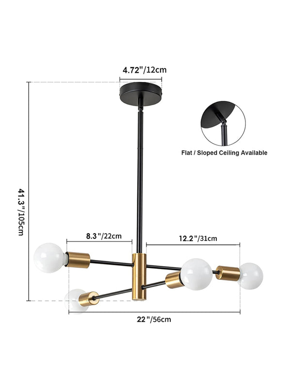 Modern Energy Saving Black & Gold Branch Flush Mount Ceiling Light