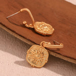 Load image into Gallery viewer, Dainty Sun Charm Textured Earring
