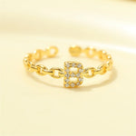 Load image into Gallery viewer, Dainty Diamond Letter Initial Ring
