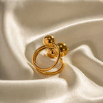 Load image into Gallery viewer, 18k Bold Three Ball Open Ring
