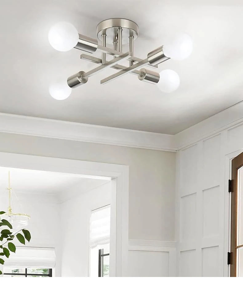 Metallic Nordic Flush-Mount Ceiling Light Fixture