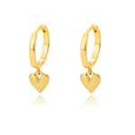 Load image into Gallery viewer, Dainty Heart Dangle Huggie Hoop Earrings
