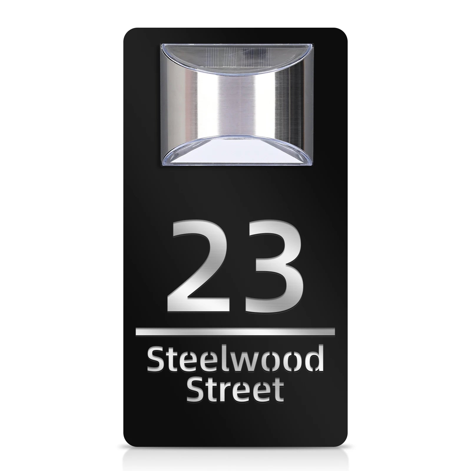 Outdoor Solar House Number Sign Plaque