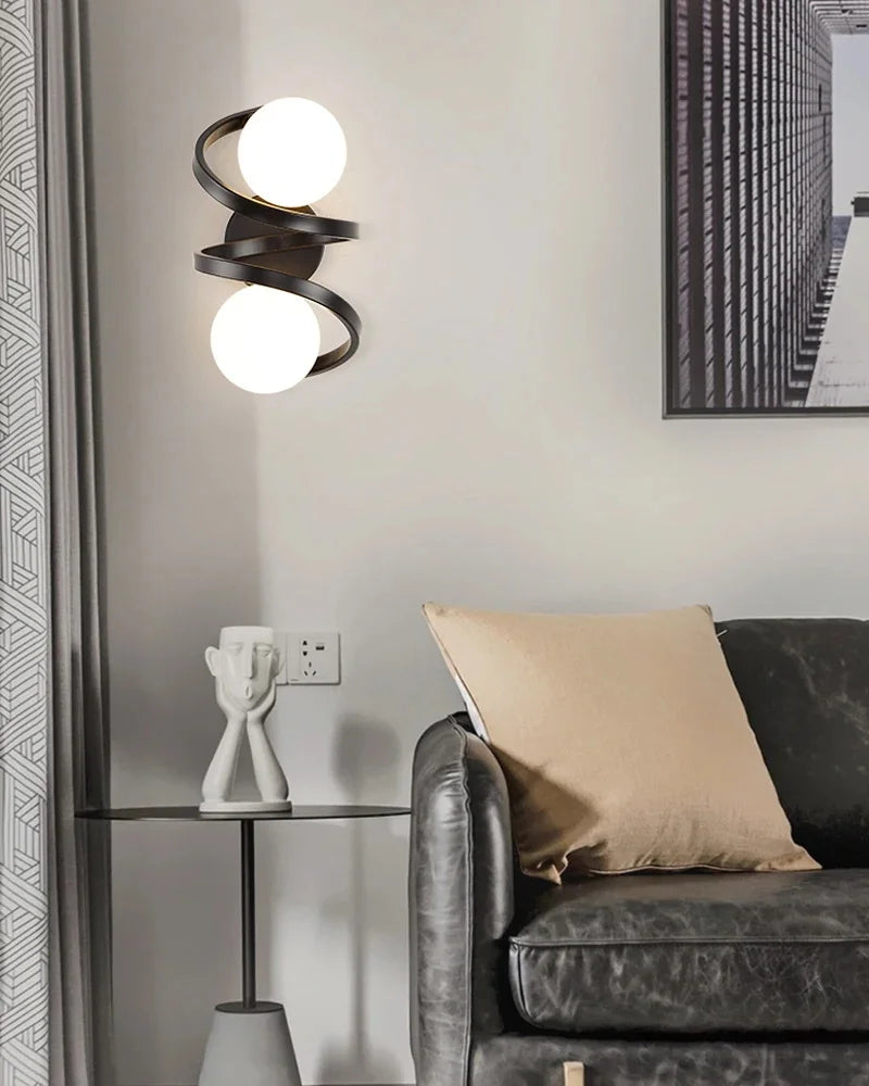 Modern Globe Wall Sconce Light Fixture in Black or Gold