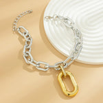 Load image into Gallery viewer, Chunky Two Tone Paperclip Bold Necklace
