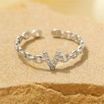 Load image into Gallery viewer, Dainty Diamond Letter Initial Ring
