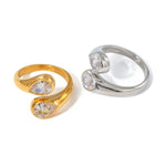 Load image into Gallery viewer, Teardrop Diamond Accented Wrap Ring
