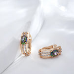 Load image into Gallery viewer, C Shaped Diamond Accented Centerpiece Earrings
