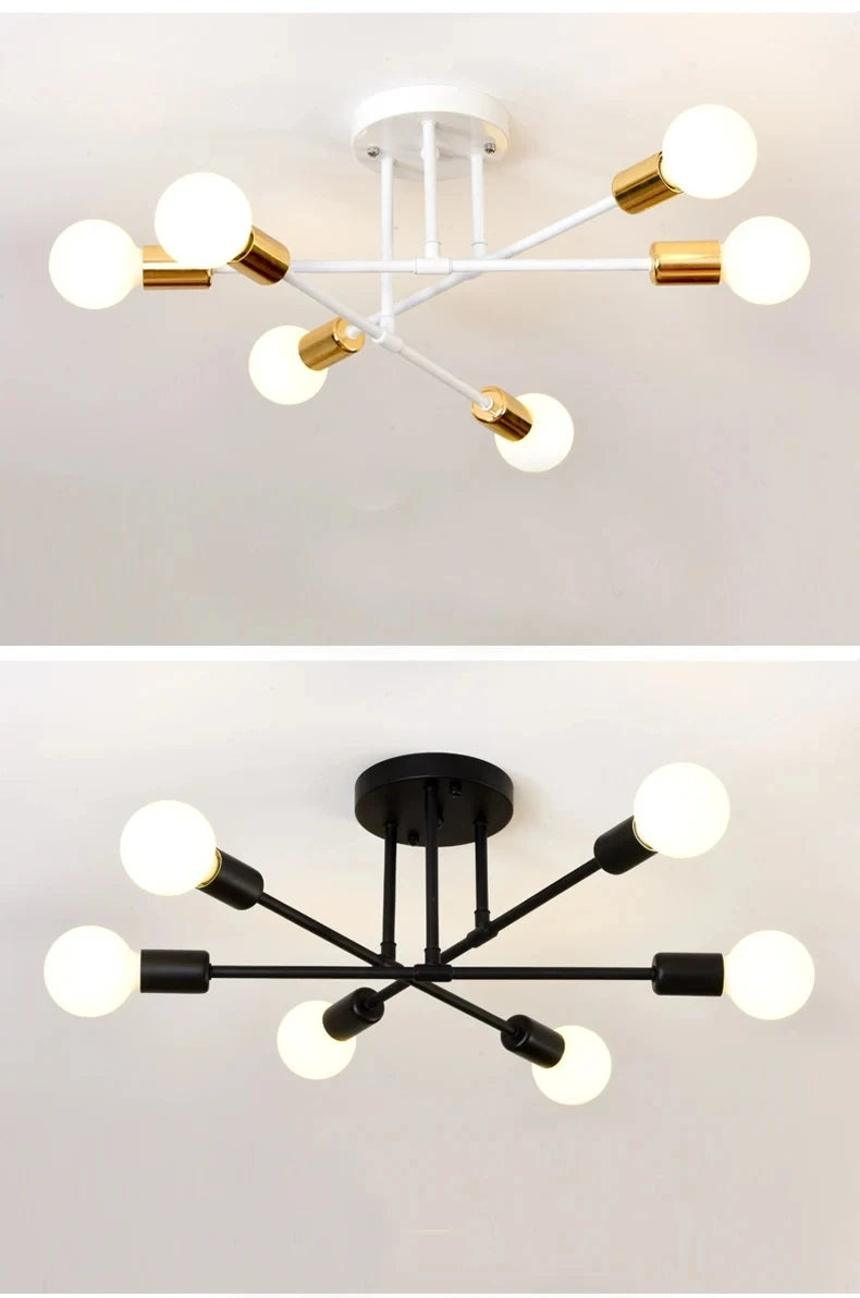 Iron Mid Century Modern Flush Mount Ceiling Light