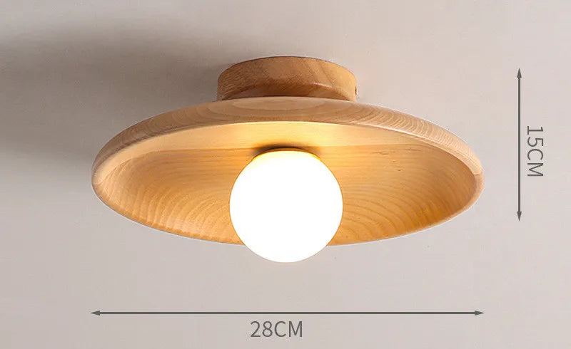 Simple Modern Wooden Flush Mount Ceiling Light