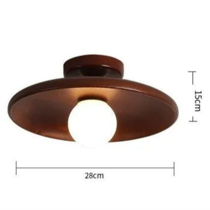 Japanese Inspired Wooden Flush Mount Ceiling & Corridor Light
