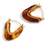 Load image into Gallery viewer, 18k Classy V Hoop Earrings
