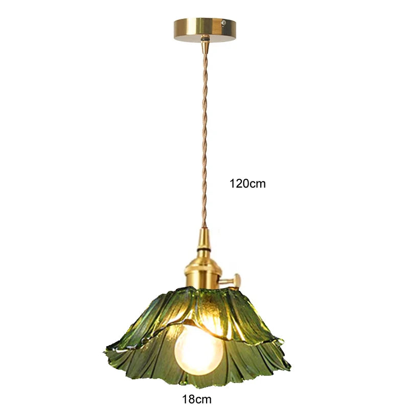 Floral Glass Flush Mount Ceiling Light Fixture