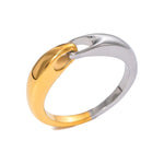 Load image into Gallery viewer, Elegant Two Tone Buckle Link Ring
