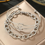 Load image into Gallery viewer, Dual Knot Paperclip Bracelet Stack
