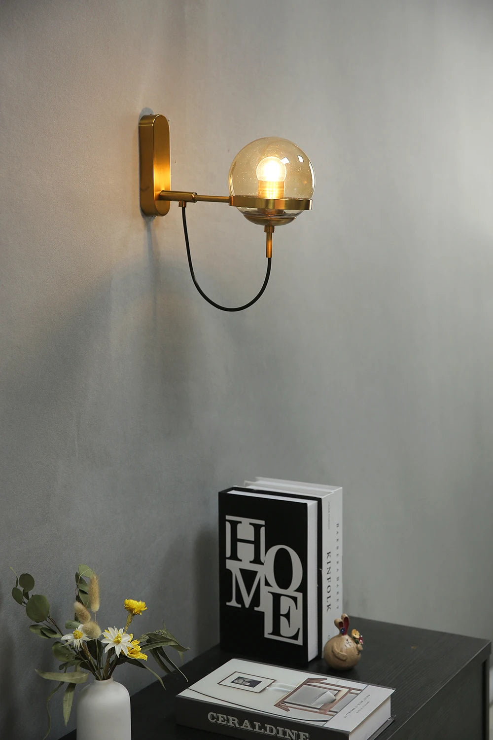 Vintage Glass Globe Modern Wall Lamp Light Fixture