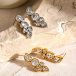 Load image into Gallery viewer, Dainty Leaf Diamond Earrings
