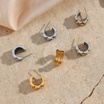 Load image into Gallery viewer, Textured Watch Hoop Earrings
