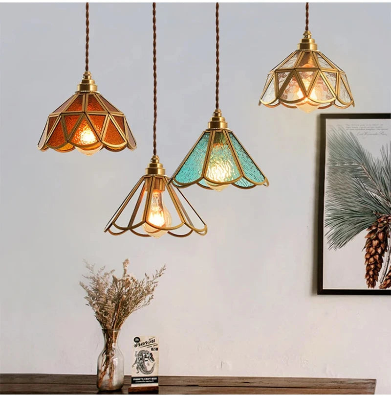 Retro Copper Tiffany Wall Lamp Light Fixture