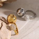 Load image into Gallery viewer, Asymmetric Diamond Accented Sphere Ring
