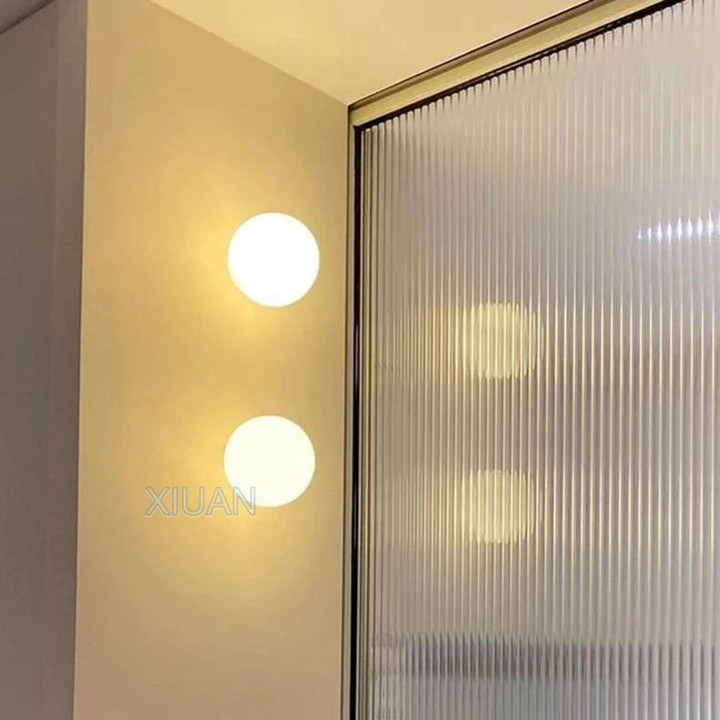 Concealed Base Glass Wall Lamps In Frosted or Gloss