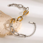 Load image into Gallery viewer, Classy Two Tone Textured Silver Bracelet
