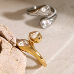 Load image into Gallery viewer, Teardrop Diamond Accented Wrap Ring
