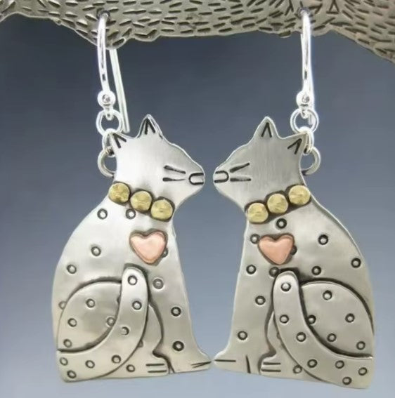 Romantic Cat Drop Earrings