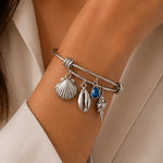 Load image into Gallery viewer, Sea Shell Bangle Bracelet
