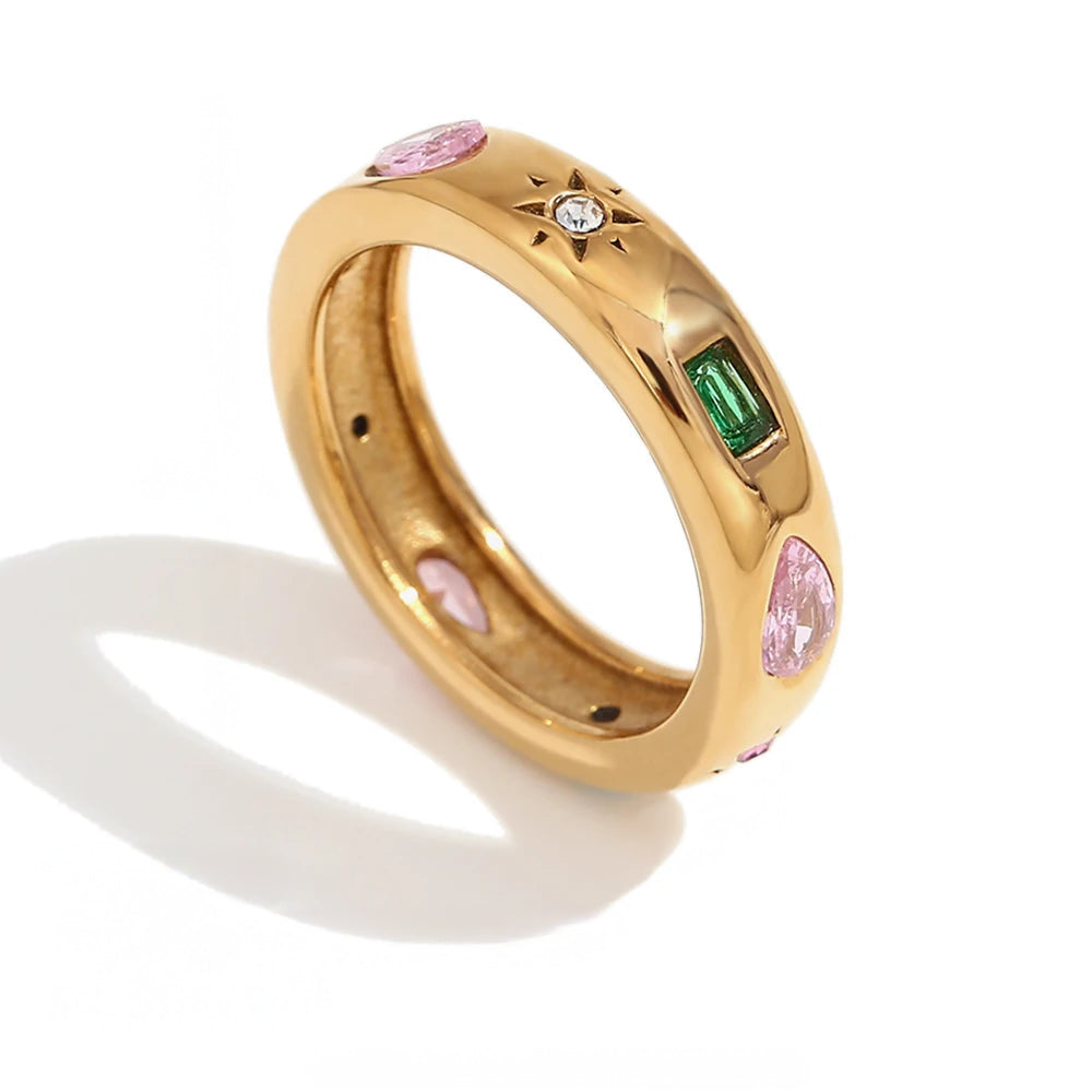 18k gem pop ring